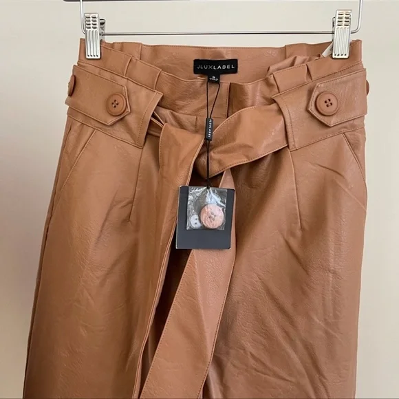 Jluxlabel Faux Leather Tan Nude Pants - Picture 9 of 10